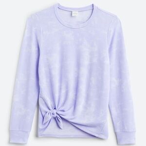 Kaileigh Lavender Tie-Front Sweatshirt